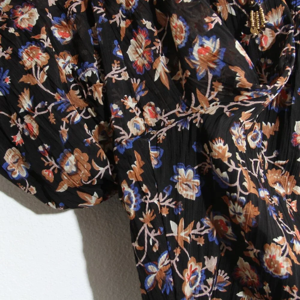 NWT Free People Samara Floral Tapered Jumpsuit Button Front Sleeveless Sz Small